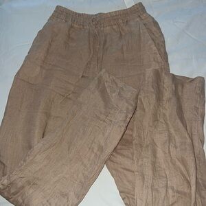 Zara brown linen pants.
